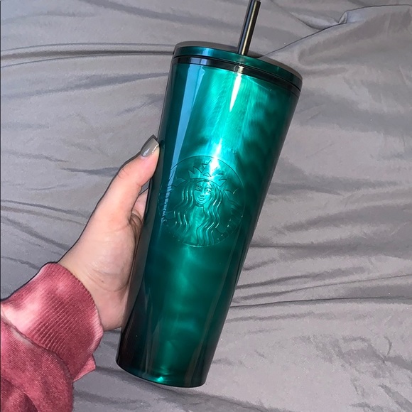 Marble green Starbucks cup